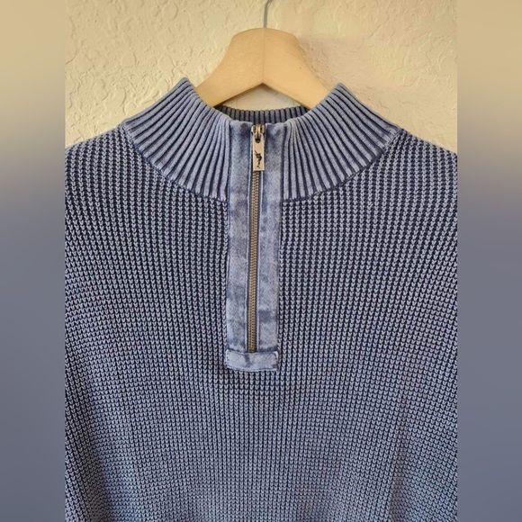 Tommy Bahama Men's Blue Half Zip Up Sweater Size Large - Picture 3 of 7